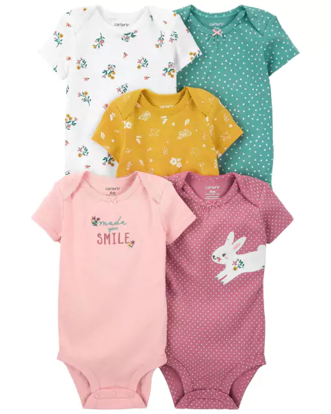 Pack x 5 Bodys Manga Corta "Conejo"