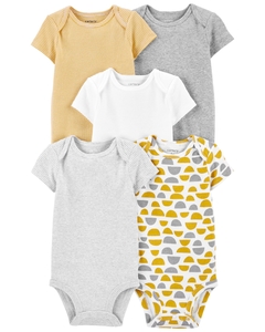 Pack x 5 Bodys Manga Corta "Amarillo"