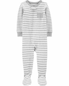Pijama Algodón Rayado Gris - 2T a 5T