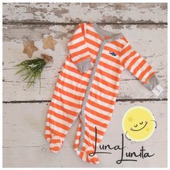 Pijama/Osito Toalla Rayado con piecitos - comprar online