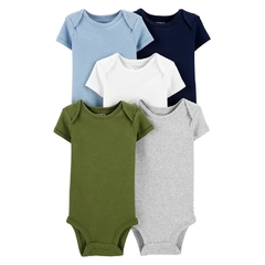 Pack x 5 Bodys Manga Corta Lisos Neutro - comprar online