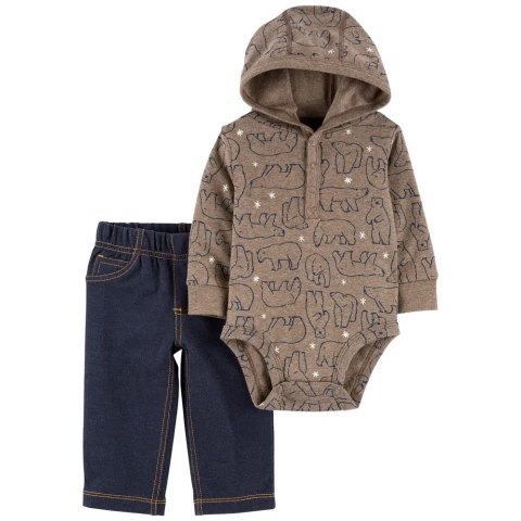 Set 2 Piezas - Body Mangas Largas y Pantalón "Oso Polar"