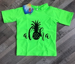 REMERA UV Mangas 3/4 - VERDE ALOHA -