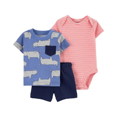 Set 3 Piezas - Body Mangas Cortas, Remera y Short "Rino" - comprar online