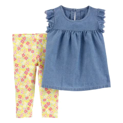 Set 2 Piezas - Camisola y Capri "Flores"