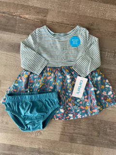 Vestido Bebe "Rayas y Flores" con Bombachita - tienda online