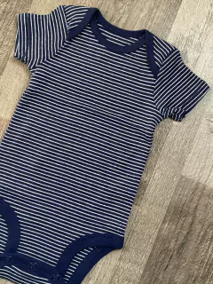 Body Mangas Cortas Rayado Azul