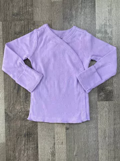 Batita Mangas Largas Corazón Lila Pastel - Luna Lunita