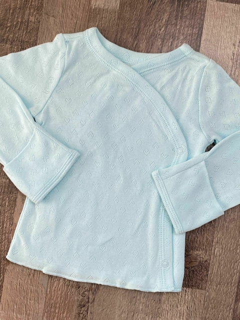 Batita Mangas Largas Corazón Celeste Pastel