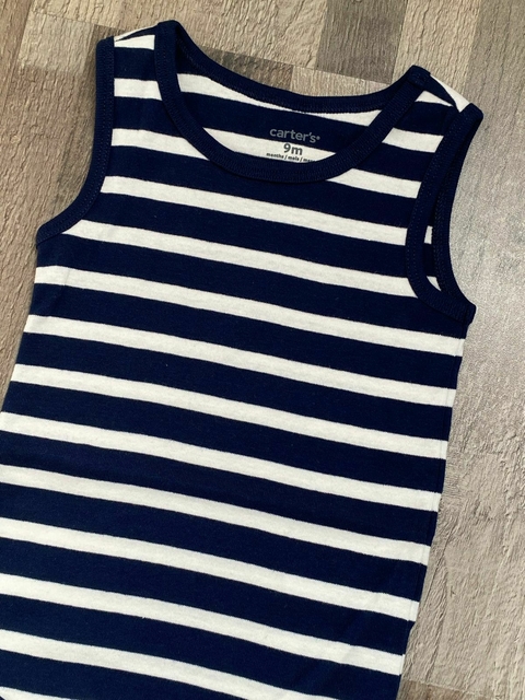 Body Sin Mangas Rayado Azul