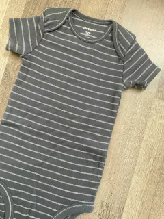 Body Mangas Cortas Rayado Gris Oscuro
