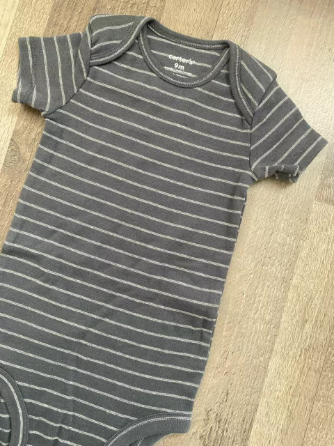 Body Mangas Cortas Rayado Gris Oscuro