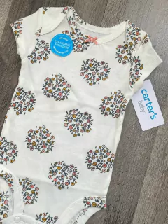 Body Mangas Cortas Blanco Flores