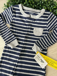 Pijama Algodón Rayado Azul/Gris en internet