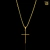 corrente cartie cadeado (2mm) ping cruz palito - Banhado a ouro 18k