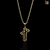 Corrente Cartie (2mm)(70cm) ping Cruz 3D - Banhado a ouro 18k