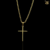 Corrente Cartie (2mm)(70cm) ping Cruz palito - Banhado a ouro 18k