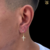 par de brinco argola cruz cravejada - Banhado a ouro 18k - comprar online
