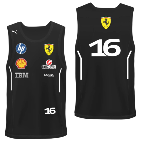 Musculosa Scuderia Ferrari Charles Leclerc 16 2025 F1 Black - comprar online