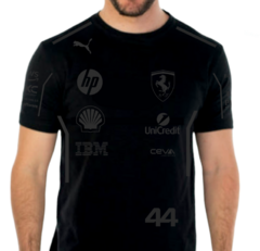 Remera Scuderia Ferrari 2025 Lewis Hamilton 44 F1 Total Black - comprar online