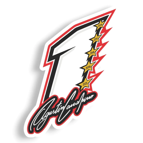 Calcomania Vinilo Agustin Canapino 1 Pentacampeon Vertical - comprar online