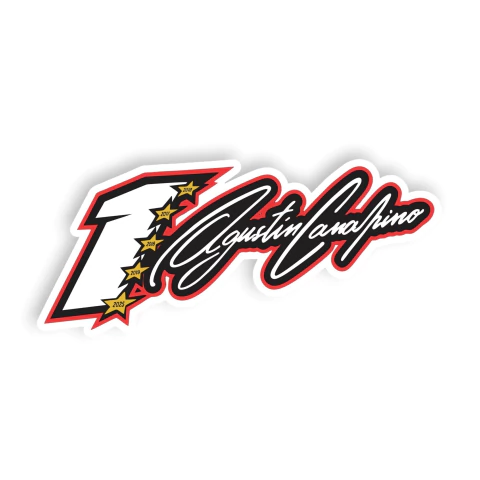 Calcomania Vinilo Agustin Canapino 1 Pentacampeon horizontal - comprar online