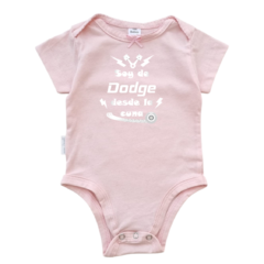 Body Bebe Soy de Dodge desde la cuna Recien Nacido a 3 meses algodón 100% Rosa manga corta
