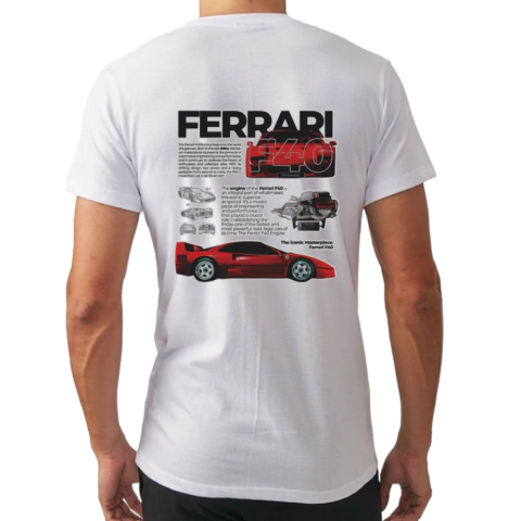 Remera Ferrari F40 blanca - comprar online