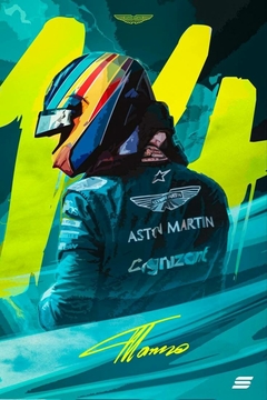Poster Fernando Alonso 14 F1 Aston Martin - comprar online