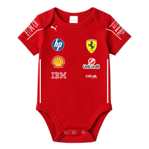 Body Bebe Scuderia Ferrari F1 Recien Nacido a 3 meses algodón 100% rojo manga corta - comprar online