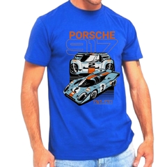 Remera Porsche 917 Gulf azul francia