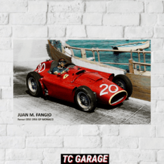 Poster Juan Manuel fangio Ferrari D50 F1 - comprar online