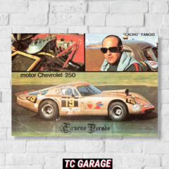 Poster Cacho Fangio Chevrolet Trueno Dorado TC 1968 - comprar online