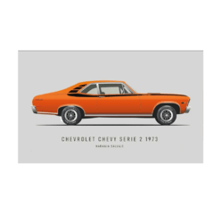Poster Chevrolet Chevy Serie 2 Naranja Salvaje