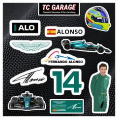 Plancha Stickers F1 Aston Martin Fernando Alonso