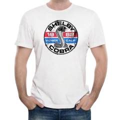 Remera Shelby Cobra 1962 Powered by Ford White