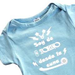 Body Bebe Soy de Torino desde la cuna Recien Nacido a 3 meses algodón 100% Celeste manga corta - comprar online