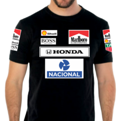 Remera Ayrton Senna Mclaren Honda Marlboro Retro F1 Black - comprar online