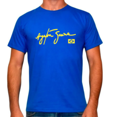 Remera Ayrton Senna do Brasil F1 azul francia