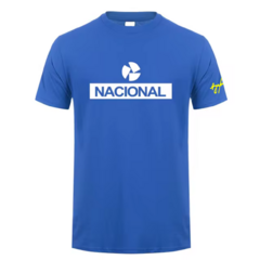 Remera Ayrton Senna Nacional F1 azul francia - comprar online