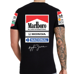 Remera Ayrton Senna Mclaren Honda Marlboro Retro F1 Black en internet