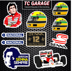 Plancha Stickers Ayrton Senna F1 - comprar online