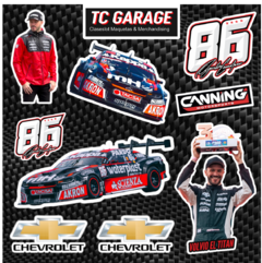 Plancha Stickers TC Agustin Canapino Chevrolet Camaro 86 TC