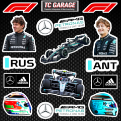 Plancha Stickers F1 Mercedes Amg Rusell Antonelli - comprar online