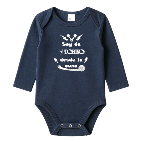 Body Bebe Soy de Torino desde la cuna Recien Nacido a 3 meses algodón 100% manga larga azul - comprar online