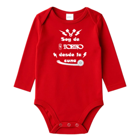 Body Bebe Soy de Torino desde la cuna Recien Nacido a 3 meses algodón 100% manga larga rojo - comprar online