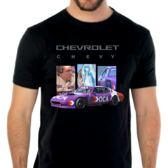 Remera Chevrolet Flaco Traverso Dibujo Art Negra