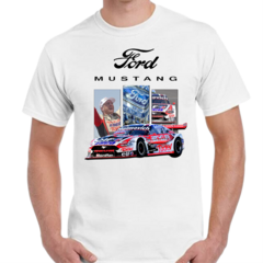 Remera Ford Mustang Mariano Werner Dibujoart Blanca