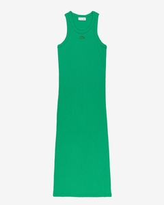 VESTIDO DE ALGODÓN ACANALADO SLIM FIT LACOSTE - EF 6444 - LDM