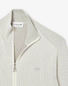 SWEATER DE ALGODÓN ACANALADO CON CIERRE LACOSTE - AH 9312 - CI9 en internet